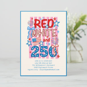 Festive Bold 250 Fourth of July 2026 Celebration Invitation