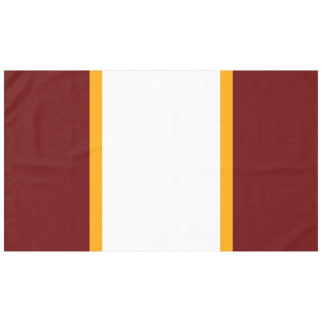 Festive Bold Deep Red White Orange Racing Stripes Tablecloth (Front (Horizontal))