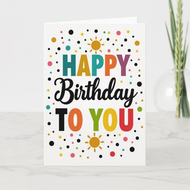 Festive Bold Text Birthday Card (Front)