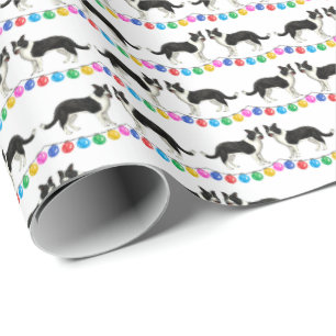 Festive Border Collies Wrapping Paper