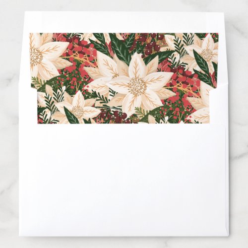 Festive Botanical Christmas Holiday Envelope Liner