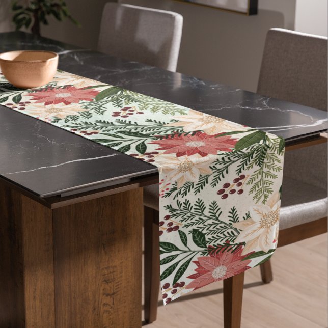 festive botanical christmas holiday short table runner (Creator Uploaded)