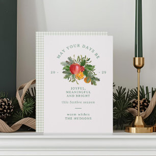 Festive Botanical Christmas Letterpress Card
