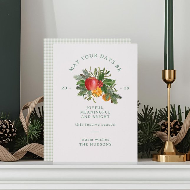 Festive Botanical Christmas Letterpress Card (Creator Uploaded)