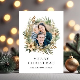 Festive Botanical Wreath Photo Christmas