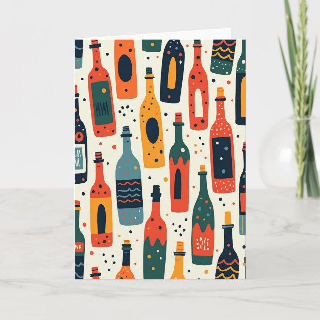 Festive Bottles Fathers Day Card (Front)