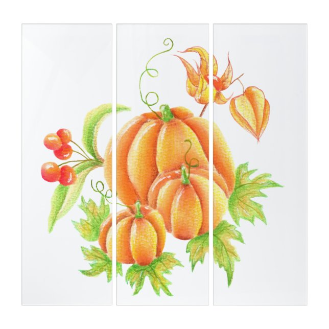 Festive bouquet with pumpkin triptych (Front)