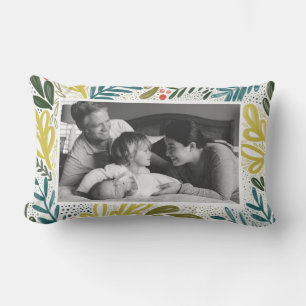 Festive Bramble Custom Photo Lumbar Pillow