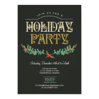 Festive Branches Holiday Party Invitation