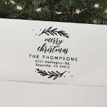 Festive Branches Merry Christmas Return Address Rubber Stamp<br><div class="desc">Introducing our elegant rubber stamp for return addresses,  adorned with a timeless branch motif framing the greeting "Merry Christmas" along with your name and address. This exquisitely crafted stamp combines functionality with sophistication,  making a lasting impression on every piece of your holiday correspondence.</div>