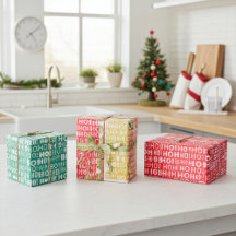 Festive Bright and Colorful "HO! HO! HO! Christmas