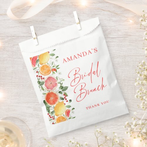 Festive Bright Floral Citrus Slice Bridal Shower Favor Bag