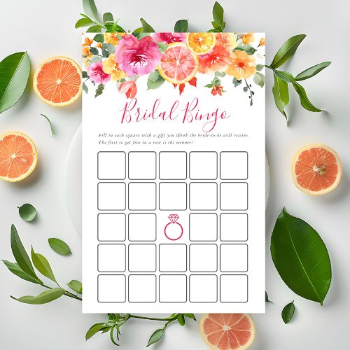 Festive Bright Flowers Citrus Bridal Shower Game