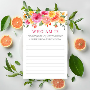Festive Bright Flowers Citrus Bridal Shower Game