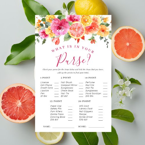 Festive Bright Flowers Citrus Bridal Shower Game