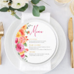 Festive Bright Flowers Floral Citrus Bridal Shower Menu<br><div class="desc">Stylish editable easy to use wedding templates,  more items (invitations,  rsvp,  thank you cards,  stationery & decor) with the same design are available in the store. For further customization,  please click the "Personalize this template",  then "Edit using Design Tool". If you need help or matching items,  please contact me.</div>