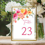 Festive Bright Flowers Floral Citrus Bridal Shower Table Number<br><div class="desc">Stylish editable easy to use wedding templates,  more items (invitations,  rsvp,  thank you cards,  stationery & decor) with the same design are available in the store. For further customization,  please click the "Personalize this template",  then "Edit using Design Tool". If you need help or matching items,  please contact me.</div>