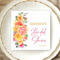 Festive Bright Flowers Slice Citrus Bridal Shower