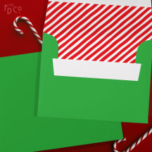 Festive Bright Green Candy Cane Stripe Inside