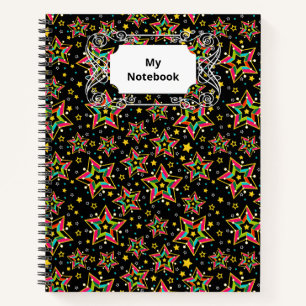 Festive Bright Merry Holiday Star Notebook