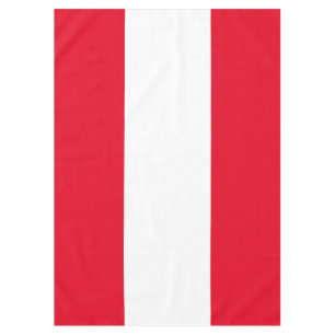Festive Bright Red White Nautical Summer Stripes Tablecloth