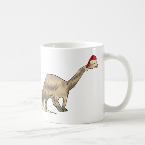 Festive Brontosaurus Cute Santa Elf Xmas Dinosaur Coffee Mug