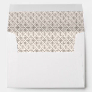 Festive Brown & White Modern Snowflake Holiday Envelope