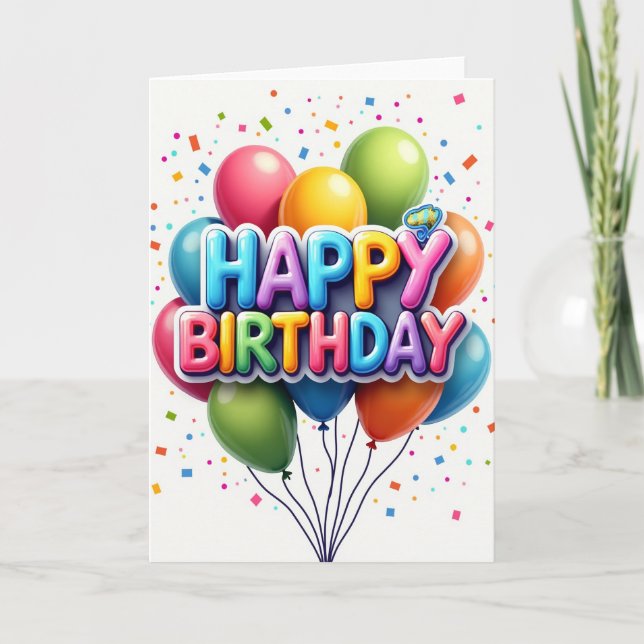 Festive Bubble Letters Card (Front)