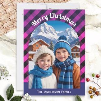 Festive Buffalo Check Plaid Patterned Custom Photo