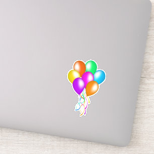 Festive Bunch Balloons Multiple Colors Streamers Sticker