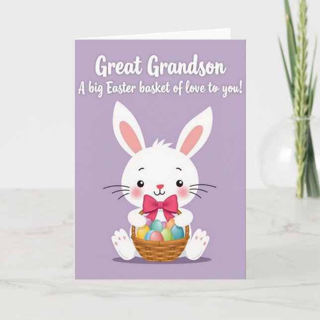 Festive Bunny Spring Card (Front)
