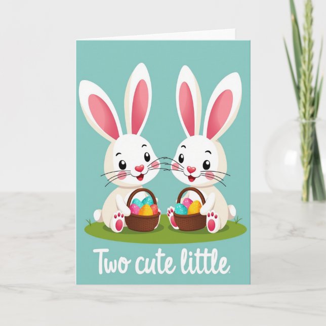 Festive Bunny Springtime Card (Front)