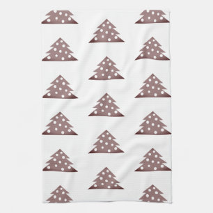 Festive Burgundy Christmas Tree Pattern Holiday K Kitchen Towel