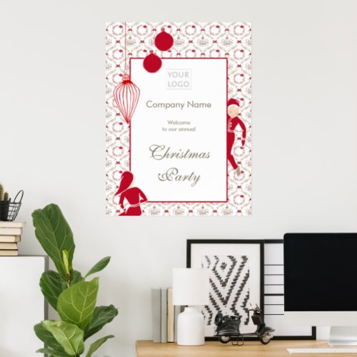 Festive Business Christmas Party Welcome  Poster