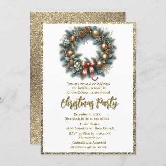Festive Business Christmas Party Wreath 