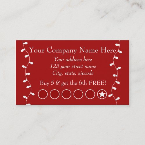 Festive Business Promotional Punch Card Business Card Template