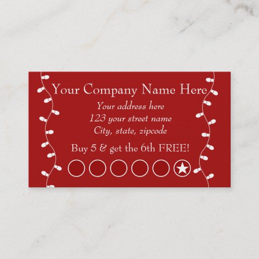 Customizable Festive Business Promotional Punch Card Business Card Template