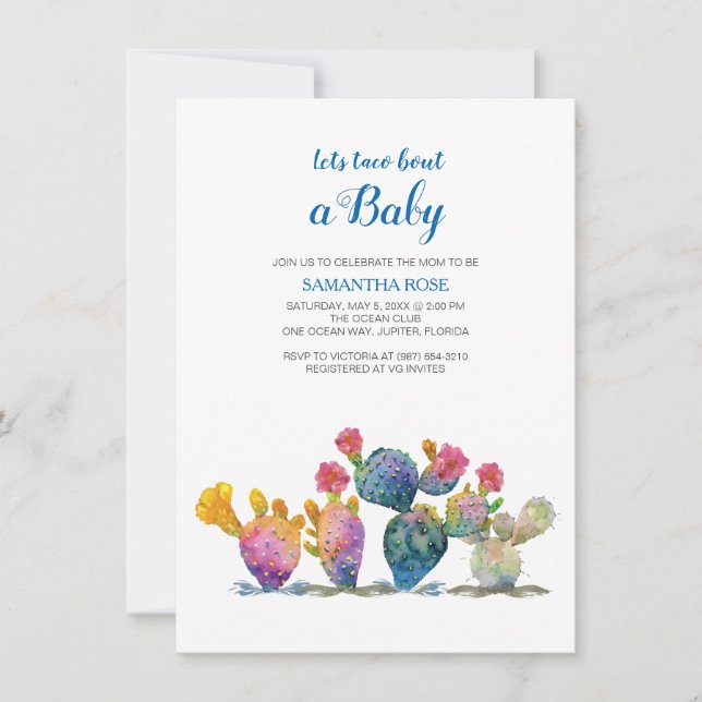 Festive Cactus Baby Shower Fiesta Invitation (Front)