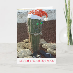 Festive cactus view Christmas card