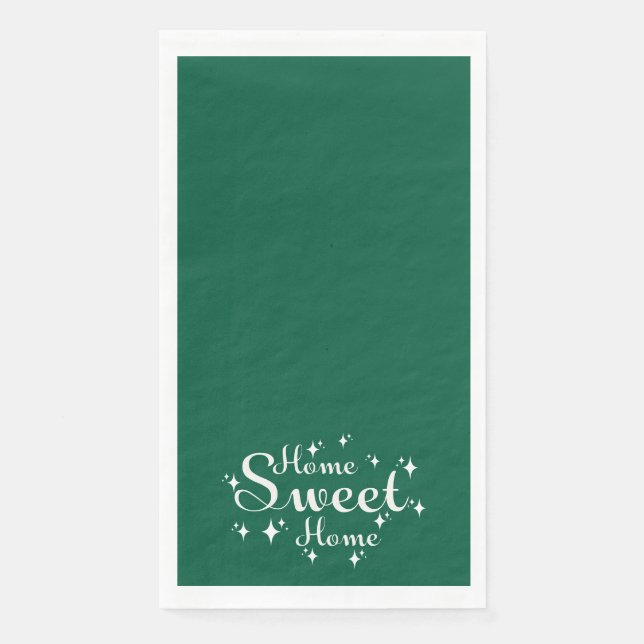 Festive Calligraphy and Stars 'Home Sweet Home' Paper Guest Towels (Front)