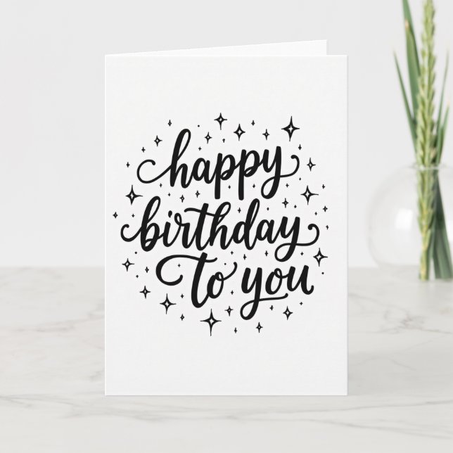 Festive Calligraphy Birthday Card (Front)