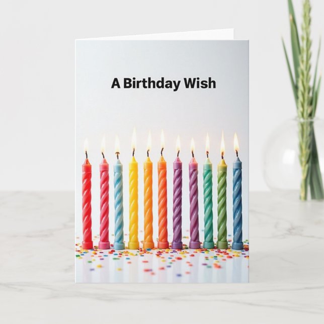 Festive Candle Array Birthday Card (Front)