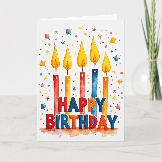 Festive Candle Art Card (Front)