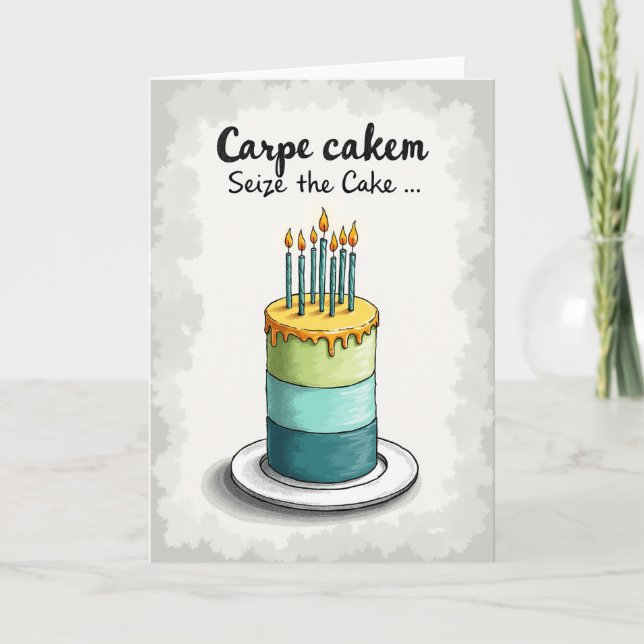 Festive Candle Cake Card (Front)