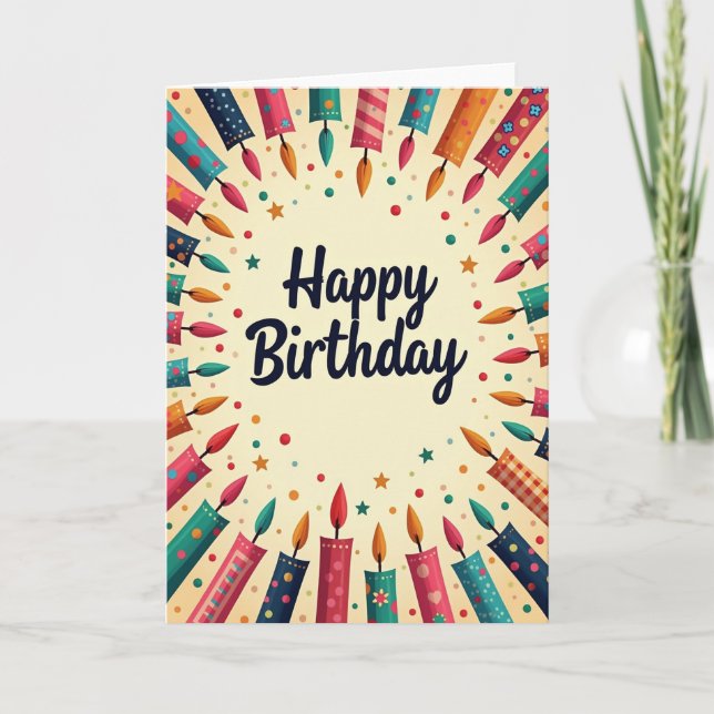 Festive Candle Circle Card (Front)