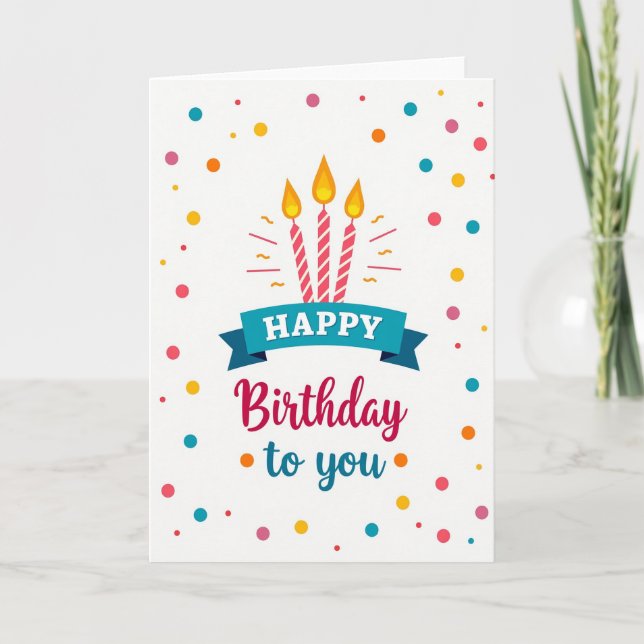 Festive Candle Ribbon Card (Front)
