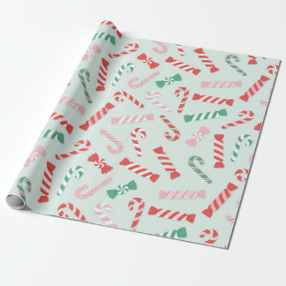 Festive Candy Cane Delight Pattern Wrapping Paper