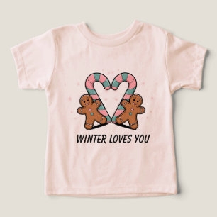 Festive Candy Cane & Gingerbread Holiday Toddler T-shirt