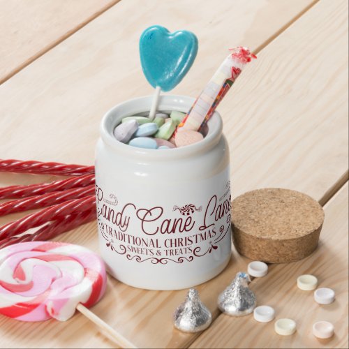 festive Candy cane lane Christmas Candy Jar