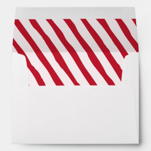 Festive Candy Cane Stripe Holiday Envelope